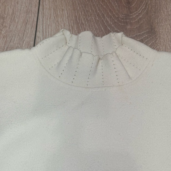 Sandro Cream White Knit Raphael Mock Neck Sweater Top, Size 1 - Picture 8 of 13
